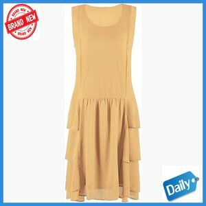 Chiffon Flapper Dress Tiered Skirt Zipper Closure 1920s Inspired Cocktail